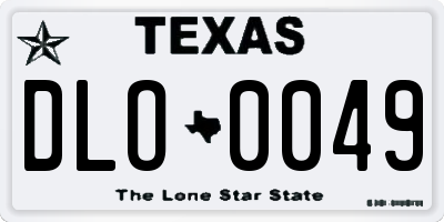 TX license plate DLO0049