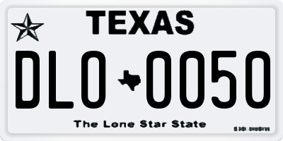 TX license plate DLO0050