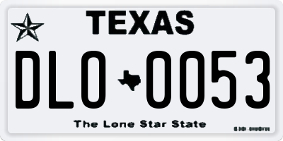TX license plate DLO0053