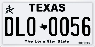 TX license plate DLO0056