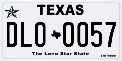 TX license plate DLO0057