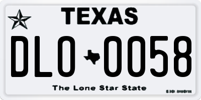 TX license plate DLO0058