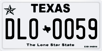 TX license plate DLO0059