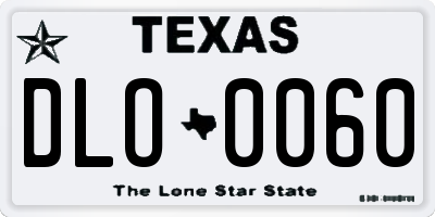 TX license plate DLO0060