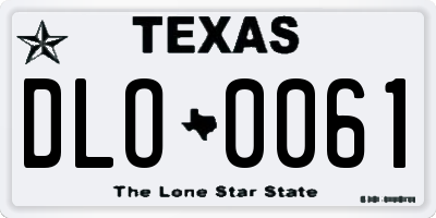 TX license plate DLO0061