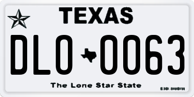 TX license plate DLO0063