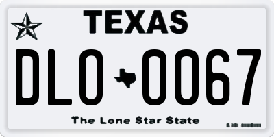TX license plate DLO0067