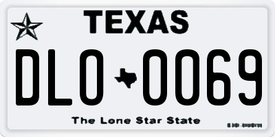 TX license plate DLO0069