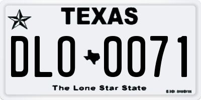 TX license plate DLO0071