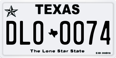 TX license plate DLO0074