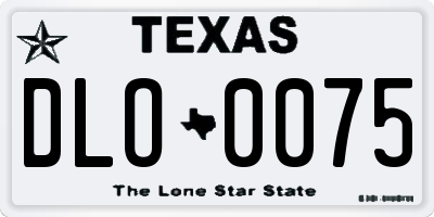 TX license plate DLO0075