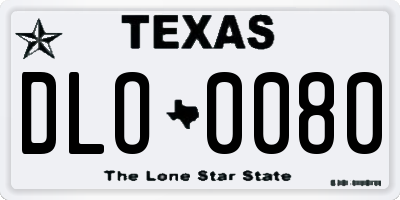 TX license plate DLO0080