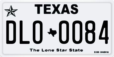 TX license plate DLO0084