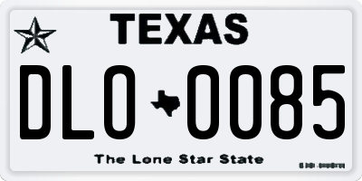 TX license plate DLO0085