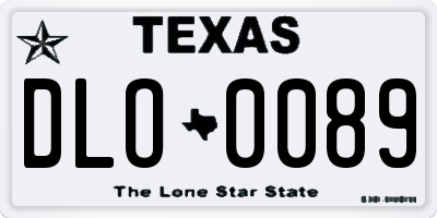 TX license plate DLO0089