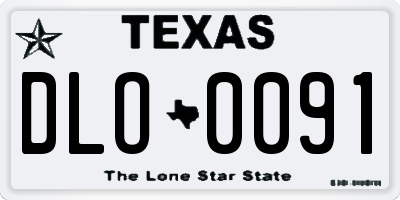 TX license plate DLO0091