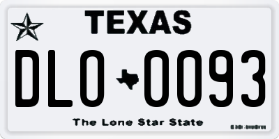 TX license plate DLO0093
