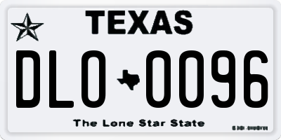 TX license plate DLO0096