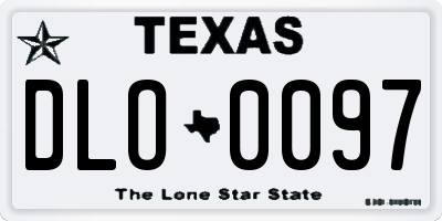 TX license plate DLO0097