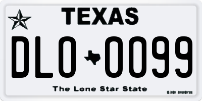 TX license plate DLO0099