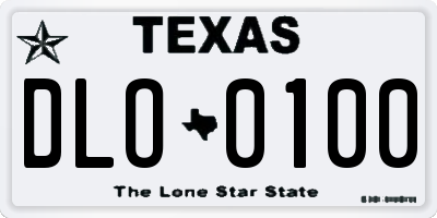 TX license plate DLO0100