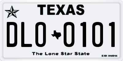TX license plate DLO0101