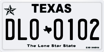 TX license plate DLO0102