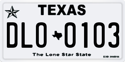 TX license plate DLO0103