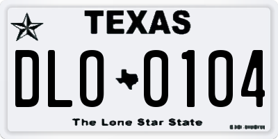 TX license plate DLO0104