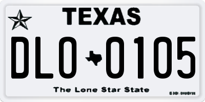 TX license plate DLO0105
