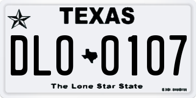 TX license plate DLO0107