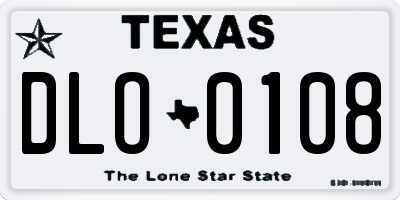 TX license plate DLO0108