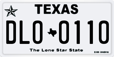 TX license plate DLO0110