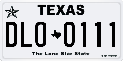TX license plate DLO0111