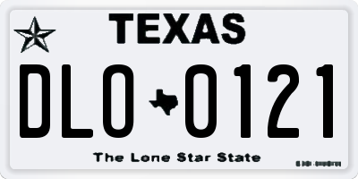 TX license plate DLO0121