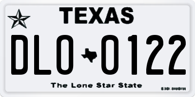 TX license plate DLO0122
