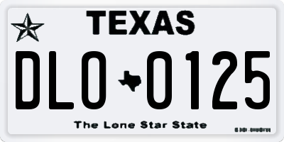 TX license plate DLO0125