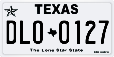 TX license plate DLO0127