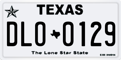 TX license plate DLO0129