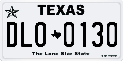 TX license plate DLO0130