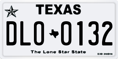 TX license plate DLO0132