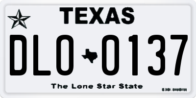 TX license plate DLO0137