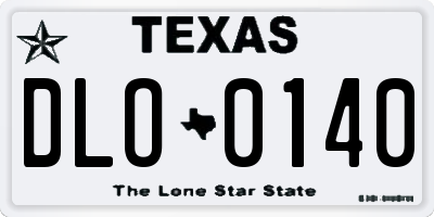 TX license plate DLO0140