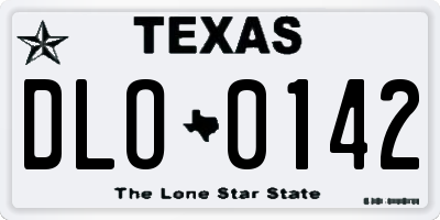TX license plate DLO0142