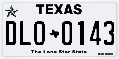 TX license plate DLO0143