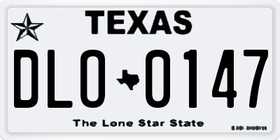 TX license plate DLO0147