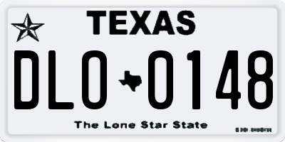 TX license plate DLO0148