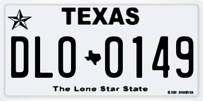 TX license plate DLO0149