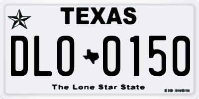TX license plate DLO0150