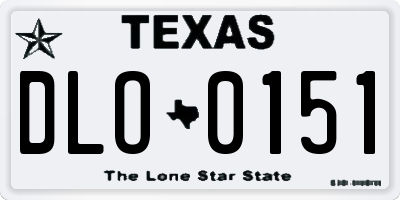 TX license plate DLO0151